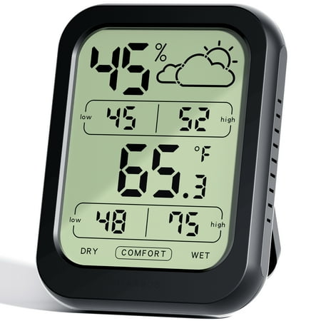 IMAXBOS Indoor Digital Thermometer & Hygrometer (Thermohygrometer); Tabletop/Wall-mountable/Magnet-mountable;3.4"x2.6"x0.8", 0.2 lbs