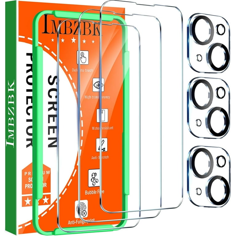 IMBZBK 3 Pack Screen Protector for iPhone 14 Tempered Gl with 3