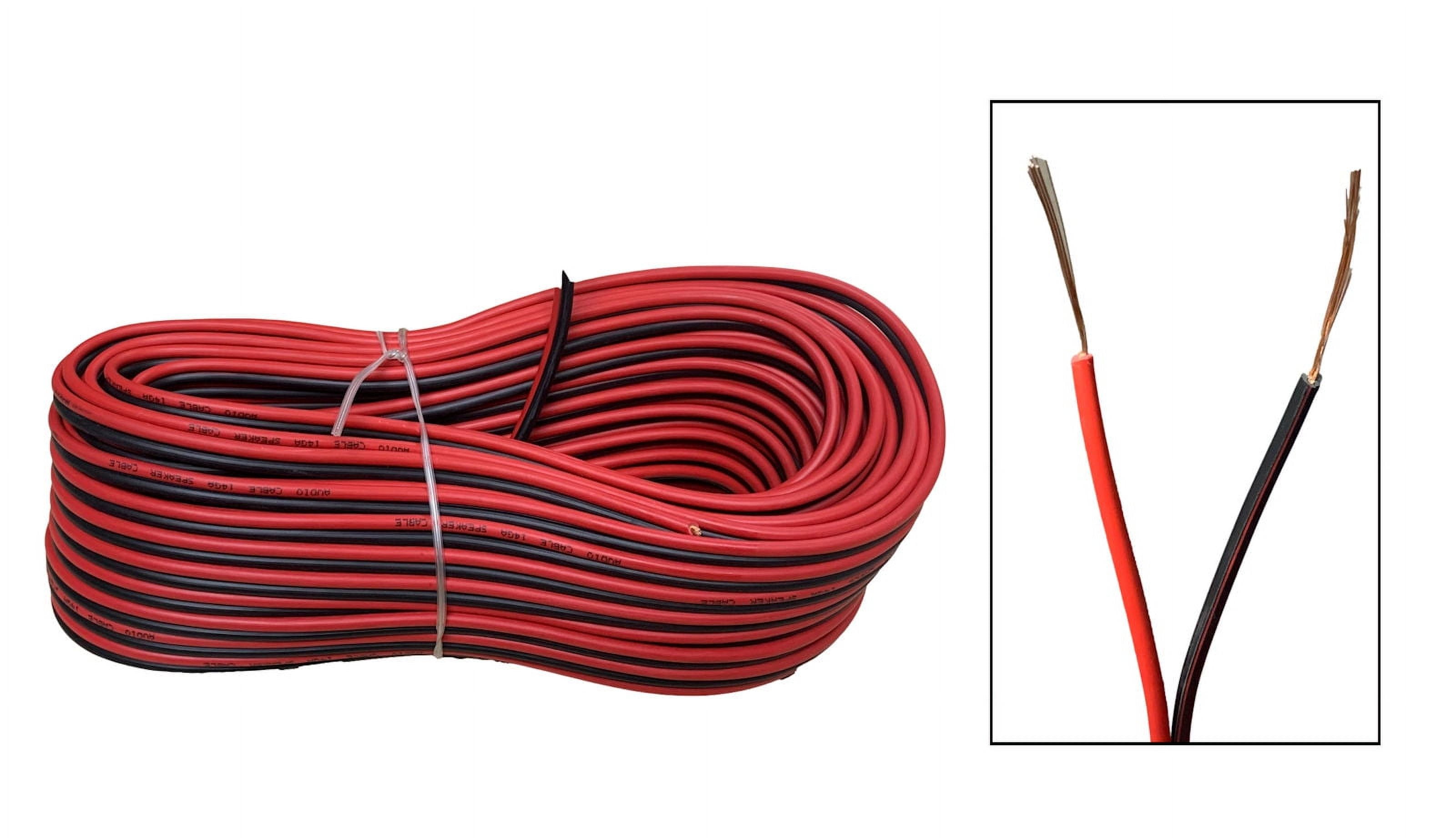 Great Choice Products 100ft 18 AWG Gauge 2 Conductor Stranded Red Black Car Home Stereo Speaker Audio Cable Electrical Hookup Wire - 99.95% oxyg