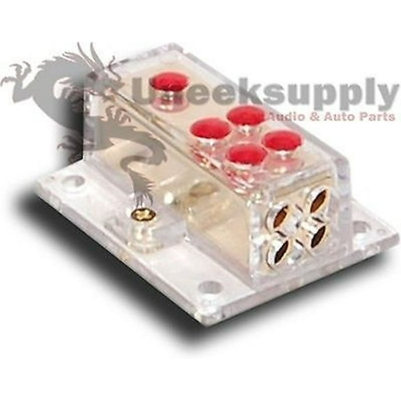 IMC AUDIO 4 GAUGE TO 4 X 8 GAUGE POWER GROUND DISTRIBUTION BLOCK