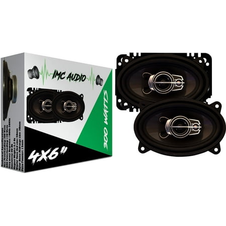 IMC Audio 2-way Coaxial Speakers, 300 Watt 150 Watt, Black, 6 Pack
