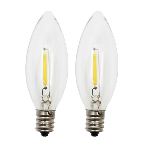IMC Candle Corp .6W LED C26 Clear Replacement Bulbs for Electric Candles, 2 Pack
