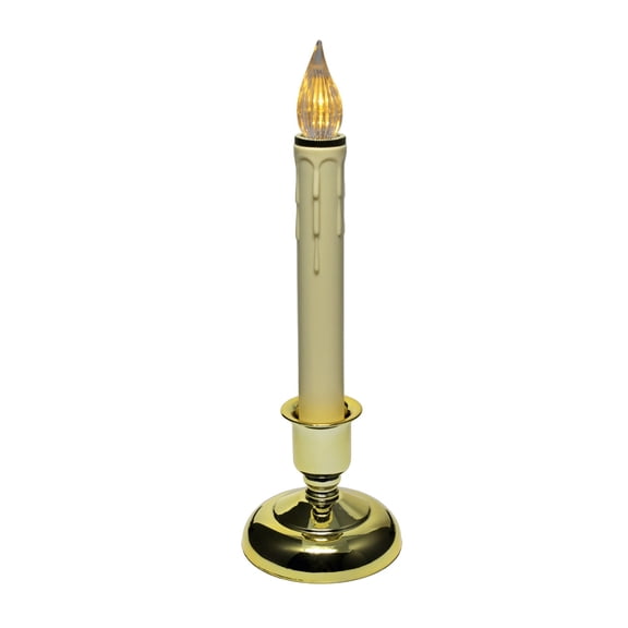 IMC Cape Cod B/O LED Window Candle w/ Sensor, Brass, 9.5" (Qty 1)