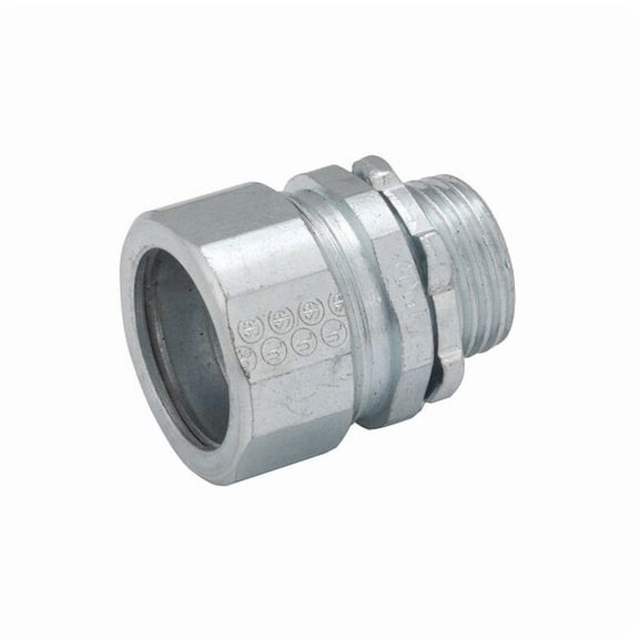 IMC/Rigid Grounding Connector, 1 in, Compression, Steel, Zinc Plated, Gray 1804