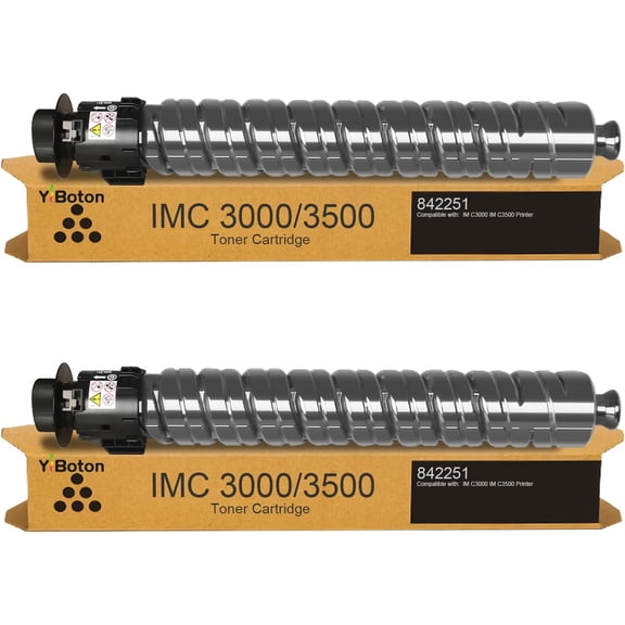 IMC3000 IMC3500 Black Toner Cartridge with Chip 842251 Compatible with Ricoh IM C3000 IM C3500 Printer(2-Pack, 31,200 Pages)