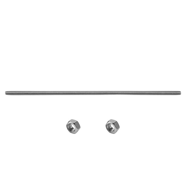IMCBSTT 320mm x M8 Stainless Steel Thread Bar Stock Rod Silver Tone