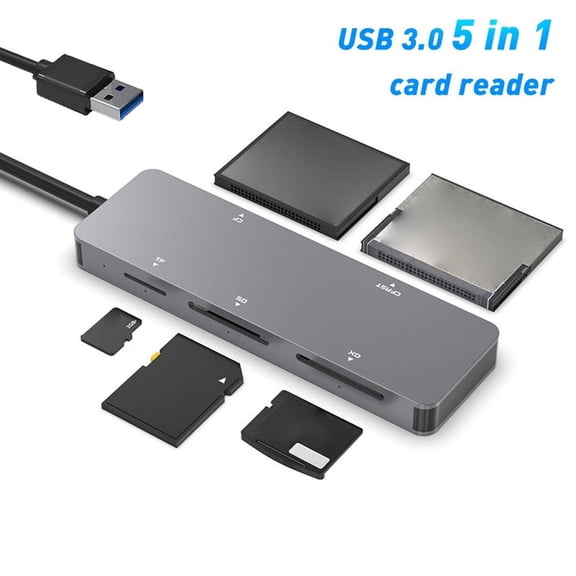 USB 3.0 Multifunction Card Reader CFast//XD/SD/TF Card Reader 5 in 1 USB Card Reader 5Gbps for PC Laptop Accessories