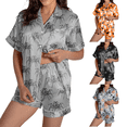 thumbnail image 1 of IMENGL Halloween Pajamas Set for Women Comfy Casual Short Sleeve Button Down Tops and Shorts Comfort Soft Loungewear Womens Pajama Sets,S-XXXL, 1 of 3