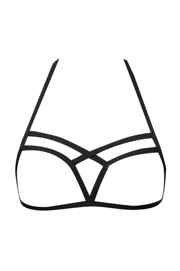 Lingerie for Women Babydoll Crisscross Strappy Harness Bralette Hollow Out Bra Minimal Cage Strap Top Club Layering Charming Sleepwear Women's Underwear,Black
