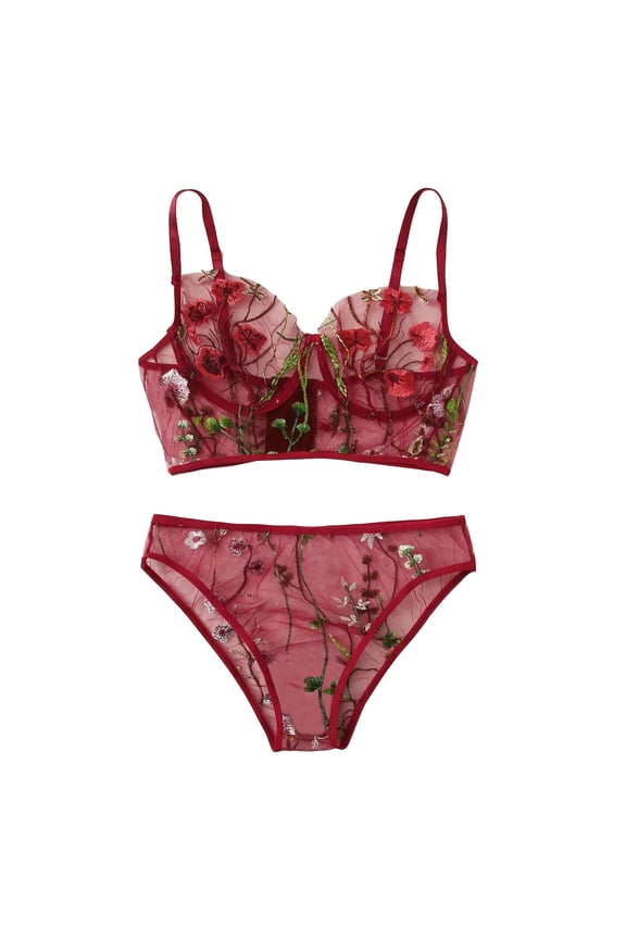 Lingerie for Women Babydoll&nbsp; Bra New Fashion Thong Sleepwear Lace Charming Nightdress Women's Underwear,Red