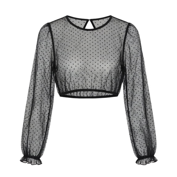 IMENGL Long Sleeve Shirts for Women Casual Dirndl Blouse O Neck Elegant Dirndl Blouses Costume Blouses Soft T-Shirt Women's Basic Tee Long Sleeve Tops,Black