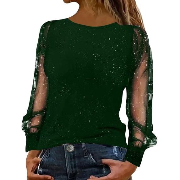 IMENGL Long Sleeve Shirts for Women Casual Oversized Sweat Knit Striped Crewneck Loose Pullover Khaki T-Shirt Soft Women's Basic Tee Long Sleeve Tops,Green