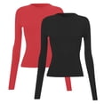 thumbnail image 1 of IMENGL Long Sleeve Shirts for Women Casual d Round Neck Slim Bottom Sweater Clothing Outdoor Wear Sports Soft T-Shirt Women's Basic Tee Long Sleeve Tops,Multicolor, 1 of 7