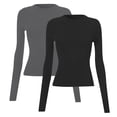 thumbnail image 1 of IMENGL Long Sleeve Shirts for Women Soft d Round Neck Slim Bottom Sweater Clothing Outdoor Wear Sports T-Shirt Casual Women's Basic Tee Long Sleeve Tops,Multicolor, 1 of 7