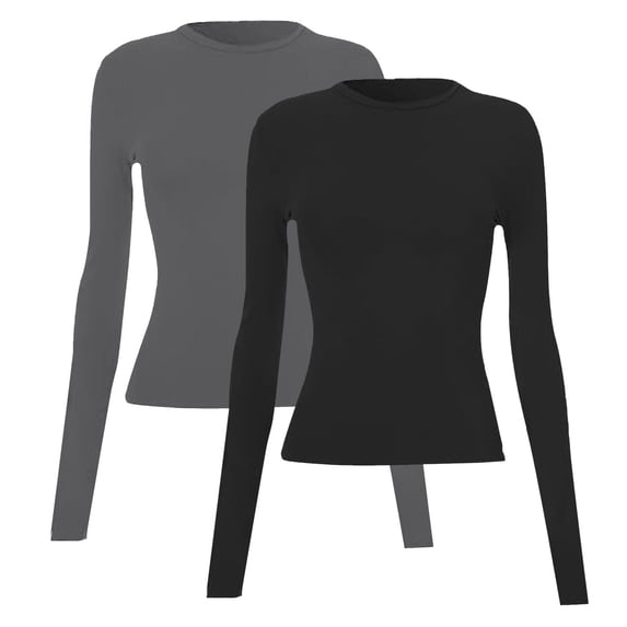 IMENGL Long Sleeve Shirts for Women Soft d Round Neck Slim Bottom Sweater Clothing Outdoor Wear Sports T-Shirt Casual Women's Basic Tee Long Sleeve Tops,Multicolor