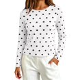 thumbnail image 1 of IMENGL Long Sleeve Shirts for Women Casual Dots Cute Crop ns T-Shirt Soft Women's Basic Tee Long Sleeve Tops,White, 1 of 9