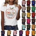 thumbnail image 1 of IMENGL Short Sleeve T-Shirts for Women Casual English Teacher Graphic Round Neck Teacher Tee Loose Basic Women's Short Sleeve Top,M-XXXL, 1 of 4