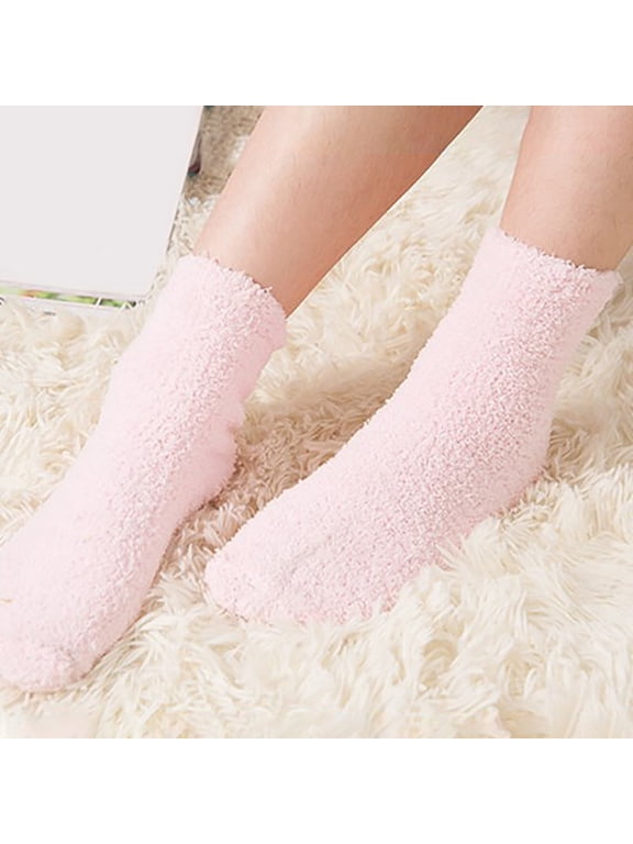 Socks for Women, Fuzzy Fluffy Slipper Socks, Fuzzy Fluffy Cozy Slipper Warm Soft Winter Plush Home Sleeping Socks - 1 Pair, Pink Warm Winter Plush Socks, Pink One Size, Size One Size