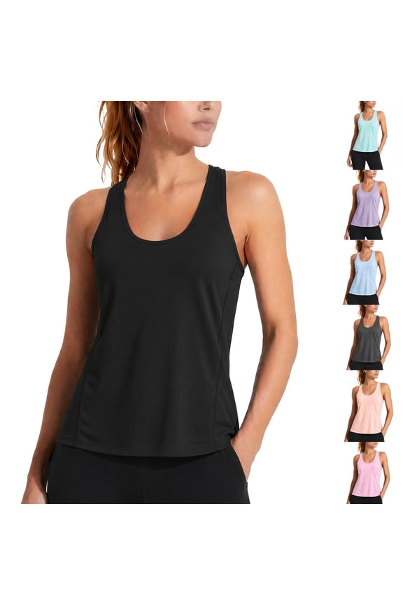 Tank Tops for Women Sleeveless Reflective Running Racerback Gym Vest Sports Yoga Workout Training Breathable Lightweight Soft Casual Women's Slim-Fit Camisole,M-XXXXL