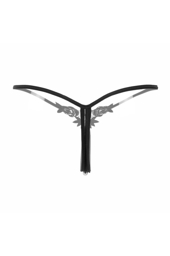 Underwear for Women Charming Lady Embroidery V-string Panties Knickers BK Nightdress Babydoll&nbsp; Women's Lingerie,Black