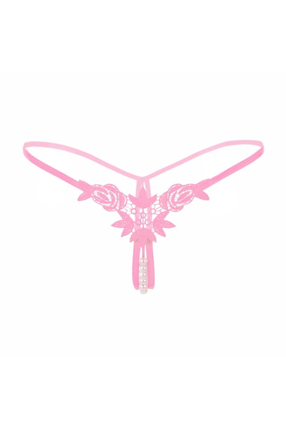 Underwear for Women Charming Lady Embroidery V-string Panties Knickers PK Nightdress Babydoll Women's Lingerie,Pink