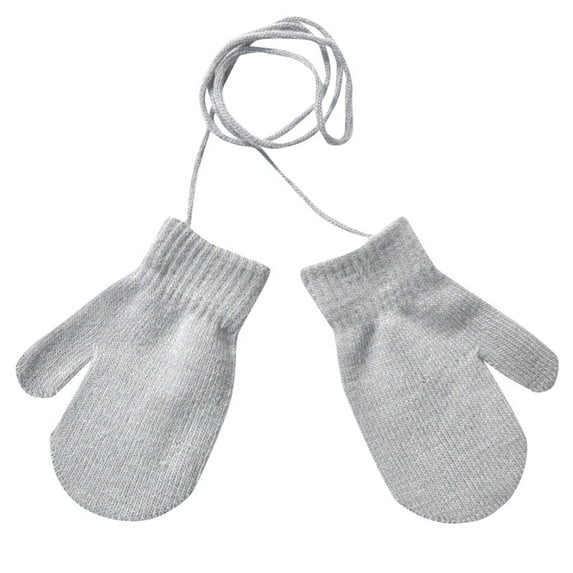 IMENGL Winter Warm Solid Knitted Cute With String Gloves