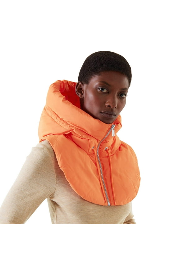 Women False Vest Sleeveless Zip Up False Hooded Mock Collar Padded Gilet Lightweight Winter Detachable Half Vestcoat