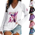 thumbnail image 1 of IMENGL Women Long Sleeve Shirts Loose Breast Cancer Awareness Printed Ribbon Tshirt Casual Basic Long Sleeve Top for Womens,M-XXXL, 1 of 6