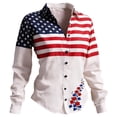 thumbnail image 1 of IMENGL Women's Casual 250Th Anniversary National Flag Blouse Patriotic American Flag Shirt Beige XXXL, 1 of 3