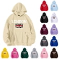 thumbnail image 1 of IMENGL Women's Hoodies Sweatshirts Casual Long Sleeved LONDON UNITED Letter Printed Loose Fit Oversized Essentials Hoodie,S-3XL, 1 of 6