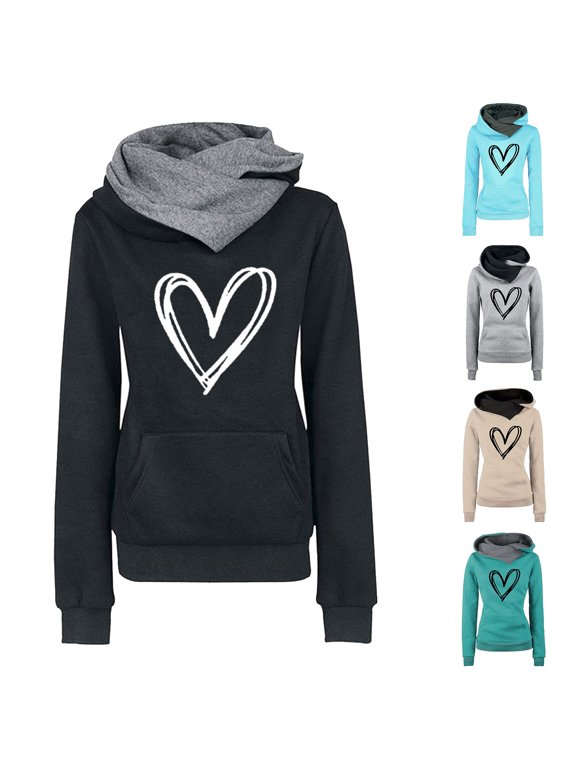 Women's Hoodies Sweatshirts Loose Fit Slim Printed Love Plus Fleece Pullover Oversized Casual Essentials Hoodie,S-3XL