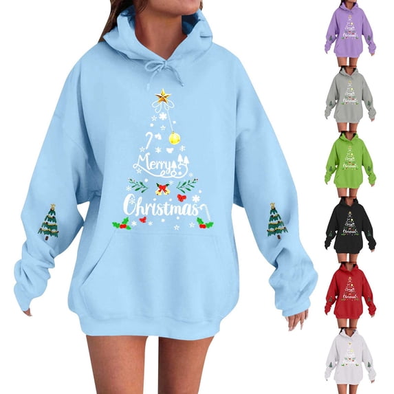 IMENGL Women's Hoodies Sweatshirts Oversized Christmas for for with Adorable Gnome Graphic Comfortable Hooded Pullover Loose Fit Casual Essentials Hoodie,S-5XL