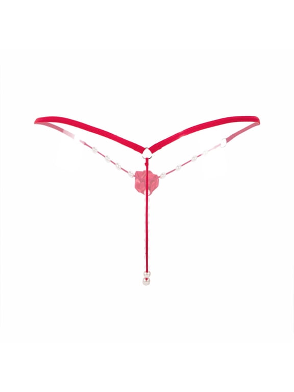 Women's Lingerie Nightdress Ladies Lace Open Burned-Crotch V-string Panties Knickers Thong RD Babydoll Charming Underwear for Womens,Red