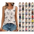 thumbnail image 1 of IMENGL Women's Tank Tops Soft Dresses Long Sleeve Dresses V Neck Printed Long Dress Casual Sleeveless Slim-Fit Camisole for Women,M-XXL, 1 of 7