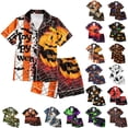 thumbnail image 1 of IMENGL Womens Halloween Pajama Sets Soft Print Buttoned Waist Short Sleeve Top and Shorts Loungewear Comfy Pajamas Set for Women,S-XXXXL, 1 of 5