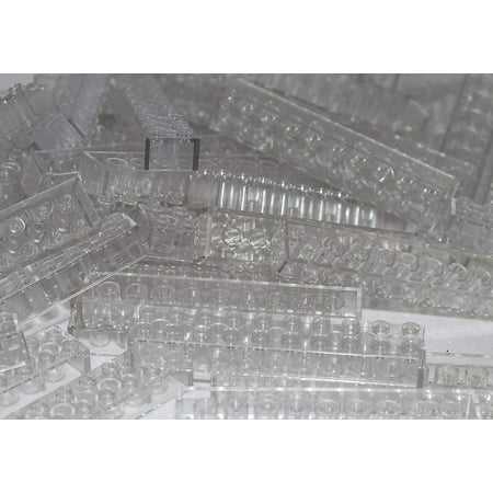 IMEX 2x10 Stud Clear Interlocking Building Bricks 50 Pack Compatible With All Major Brands