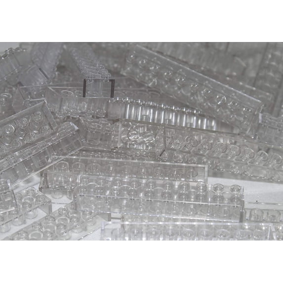 IMEX 2x10 Stud Clear Interlocking Building Bricks 50 Pack Compatible With All Major Brands