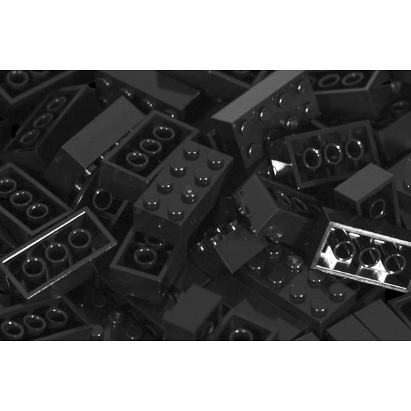 IMEX 2x4 Stud Interlocking Building Bricks Black 100 Pack Compatible With All Major Brands