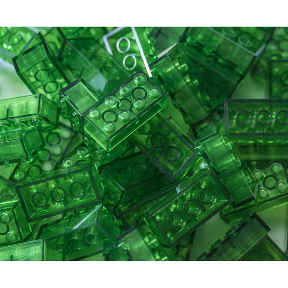 IMEX 2x4 Stud Interlocking Building Bricks Translucent Green 100 Pack Compatible With All Major Brands