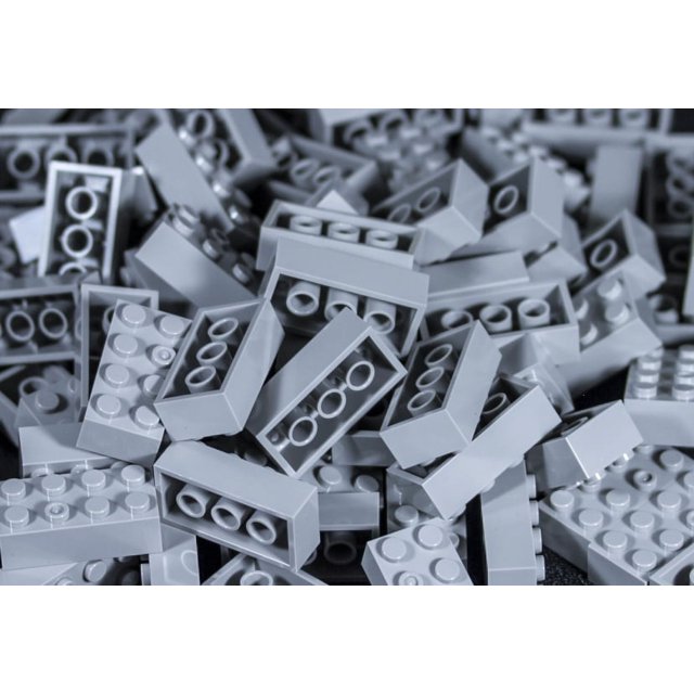 IMEX 2x4 Stud Light Gray Interlocking Building Bricks 100 Pieces