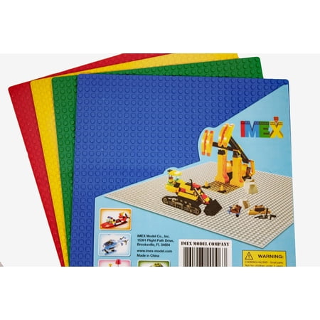 IMEX Global Solutions Baseplate Interlocking Block Building Set, 4 Count