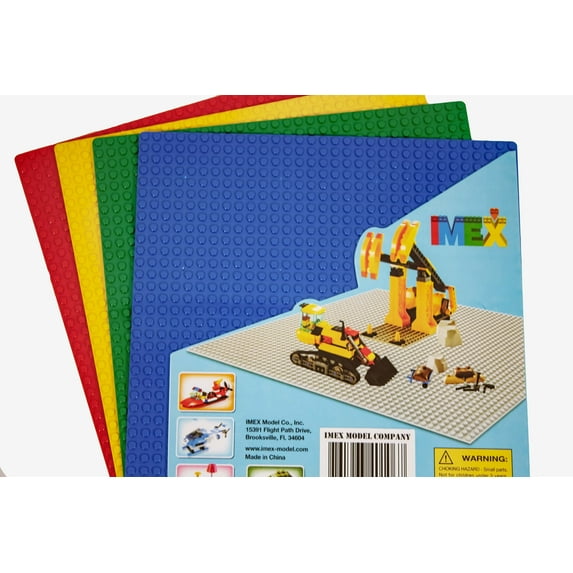 IMEX Global Solutions Baseplate Interlocking Block Building Set, 4 Count