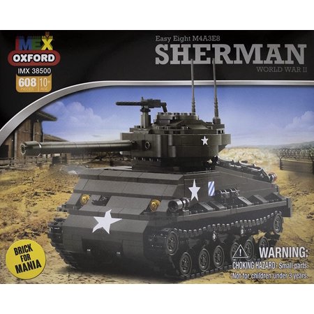 IMEX Oxford Sherman U.S. Medium Tank Brick Building Set (608 Pieces)