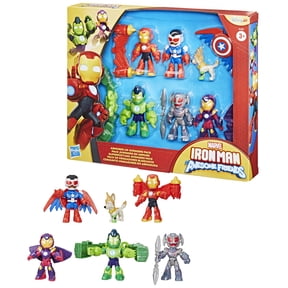 Marvel Iron Man and his Awesome Friends Armored-Up Avengers Pack Action Figure Set for Boys and Girls, 3+