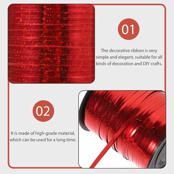 IMIKEYA 1 Roll Wedding Ribbon Red PVC Plastic Wrapping For Handicraft Making