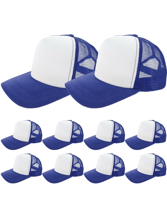 10-Pack Sublimation Blank Mesh Caps for Heat Transfer, Custom Outdoor Hats for Men and Women