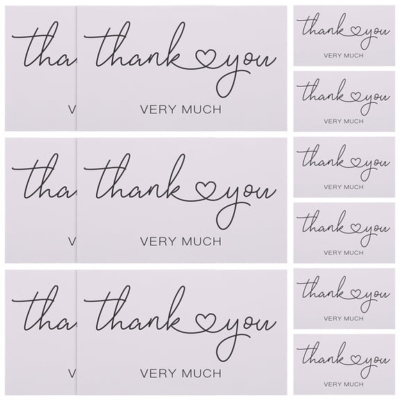 IMIKEYA 100Pcs Cute Thank You Cards with Elegant Design for Business and Customer Appreciation