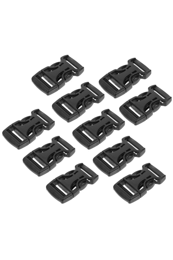100Pcs Quick Release Buckle Black Plastic Webbing Strap Buckle for Luggage Use