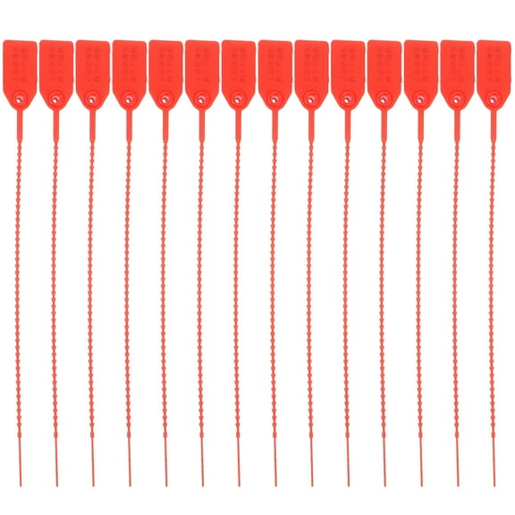 IMIKEYA 100Pcs Sign Board Loop Cable Ties in Red with Strong Locking Teeth for Network and Power Lines