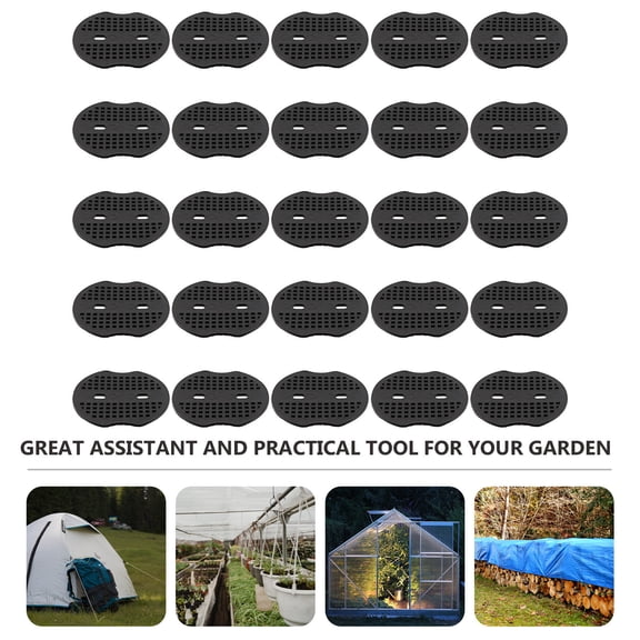 Supvox 100Pcs Tent Stake Pegs Gasket Black Pe Material Efficient Outdoor Ground Nails Pads